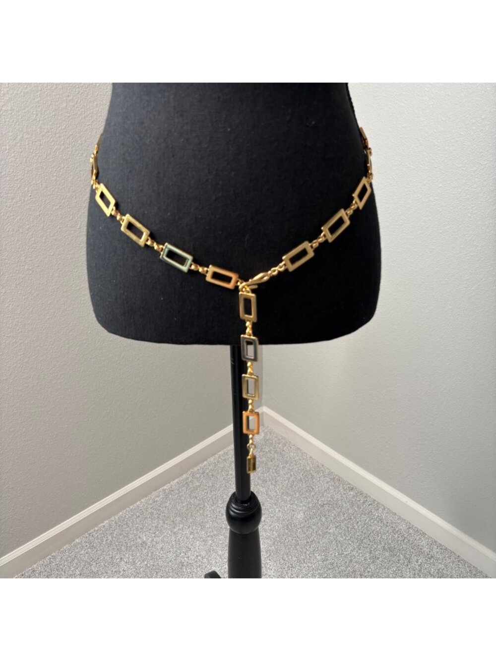 Lauren Ralph Lauren Gold Tone Herringbone Link Belt Preppy 19 in